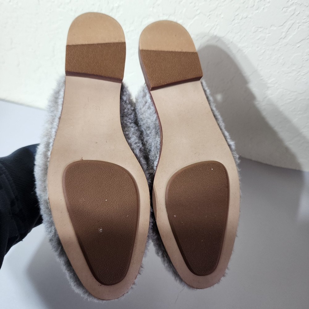 inkkas Gray Fuzzy Mule Slippers with Embroidered Donkey - Picture 8 of 10